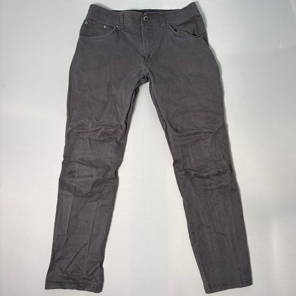 Kuhl Rydr Pants Mens 34x32 Charcoal Gray Articulated Knee Cotton Stretch Hiking